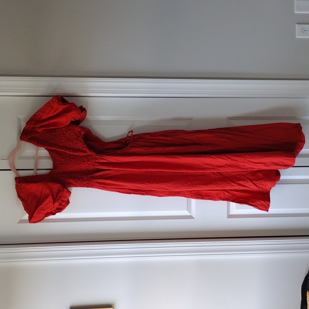 FREE PEOPLE Kalina Midi dress in Persimmon size Large - Picture 8 of 8